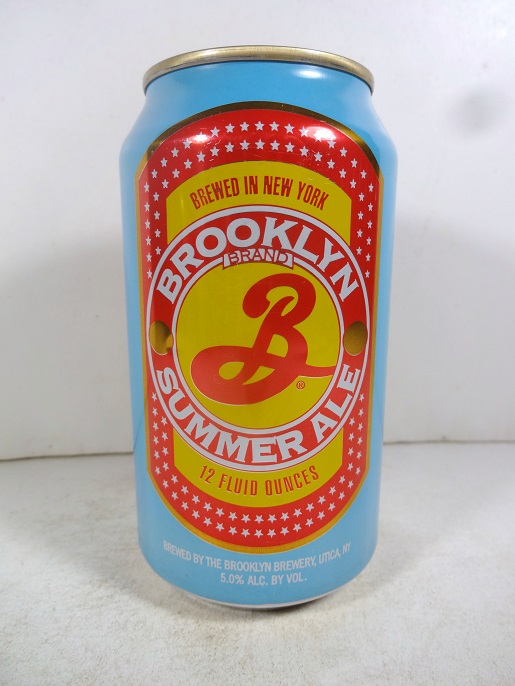 Brooklyn Summer Ale - lt blue, red, & yellow - orange 'B' - T/O